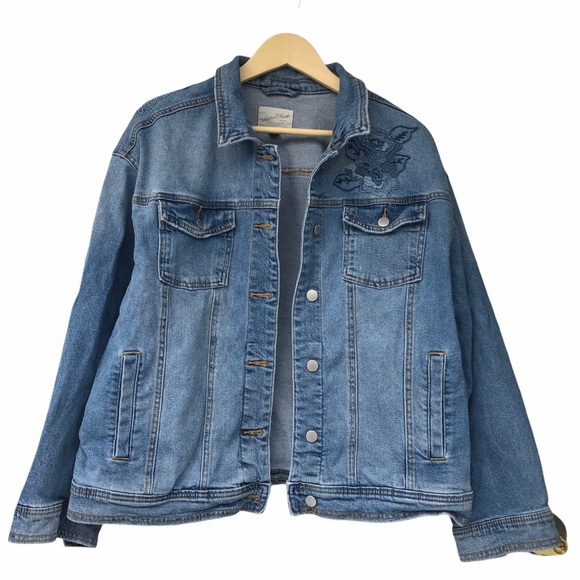 Universal Thread Jackets & Blazers - Universal Thread XL denim jacket floral embroidery